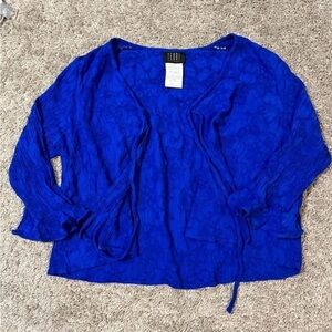 Vintage Teddi Women's Cobalt Blue Open-Front Lightweight Cardigan